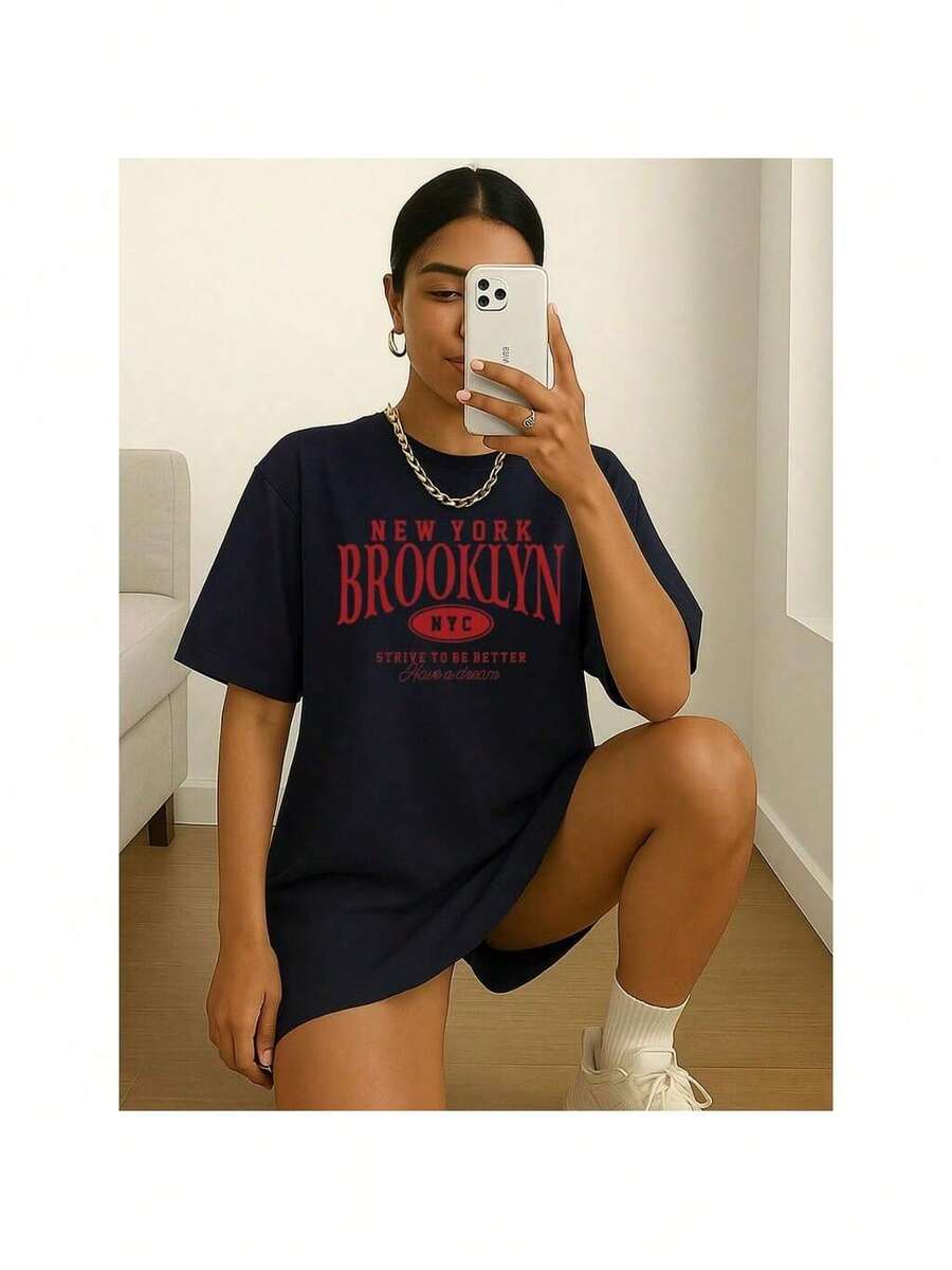 Camiseta Feminina Brooklyn Dry Fit Academia Leve Oversized Macia Premium