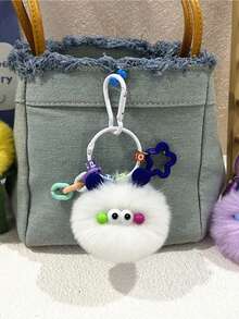 1 Stück süßer, niedlicher kleiner Holzkohle-Ball Cartoon Schlüsselanhänger, kreative hässlich-süße Holzkohle-Ball Anhänger, modischer retro Studenten Plüsch Puppen Schlüsselanhänger Ornament, geeignet für Weihnachten, Valentinstag, Halloween, Ostern und andere Feiertage, niedlicher Plüsch Monster Schlüsselanhänger Geschenktüte Anhänger Auto Zubehör Lehrer Freundin Schwester Geschenkideen