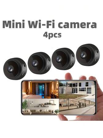 Cámara Mini WiFi HD 720P con visualización remota en tiempo real, audio bidireccional y detección de movimiento para monitoreo del hogar y mascotas