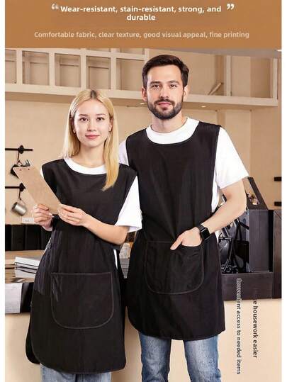 Vintage Modern Plus Size Apron, Unisex With Pockets, Suitable For Cooking, Baking, Painting, Kitchen, Garden, Outdoor