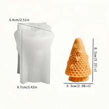 1 pezzo Stampo in silicone 3D a forma di orso e ape per candele/artigianato in resina - Stampo cilindrico con texture a nido d'ape e accenti floreali, forniture riutilizzabili per decorazione domestica fai-da-te e realizzazione di regali