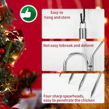 Herramienta para asar al aire libre firmada por Laurel, tenedores de acero inoxidable para levantar carne (juego de 2), color plateado