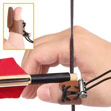 1pc Adjustable Archery Finger Guard, Dual-Layer Thickened Leather, Anti-Slip, Durable For Bow Shooting - Multicolor - View 2