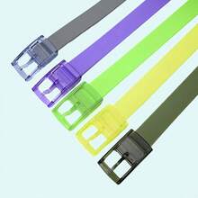 1pc Unisex Silicone Waist Belt With Plastic Buckle - Candy Color Slim Design, Suitable For Weddings, Parties And Daily Wear - Exquisite Gift Packaging, Special Occasion Apparel Accessory For Friends And Family, Minimalist Decor, High-Quality Item, Halloween, Christmas Gift