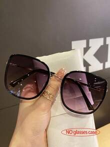 1pc Women's Square Shaped Fashion Metal Frame Fashion Glasses, Suitable For Outdoor Activities And Photography Elegant Outfit For Summer Beach Vacation,Outdoor,Travel - 黑色 - 查看 4