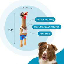Outward Hound By Charming Pet Squawkers Earl Latex Squeaky Rubber Chicken Dog Toy, Funny Interactive Holiday Toy For Dogs, Large Size - ColorA - 查看 3