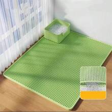 1pc Cat Litter Mat | Honeycomb Design | EVA Material | Anti-Slip, Leak-Proof And Easy To Clean | Multiple Color Options | Ideal For Pet Care, Cat Litter Box Accessories | Honeycomb Pattern Mat | Durable Pet Mat