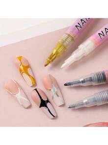 1 支装白色美甲绘图笔涂鸦防水绘画描线记号笔指甲修甲装饰工具 - 彩色 - 查看 4