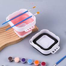 Collapsible Bucket, Collapsible Paint Basin, Oil And Water Cup, Multifunctional Brush Cleaner, Paint Brush Holder, Brush Cleaning Tools, Watercolor Brush Cleaner, Paint Brush Detergent - Multicolor - View 1