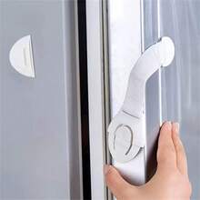 5pcs White Child Safety Cabinet Locks, Baby Proofing Drawer Door Cabinet Locks, Plastic Door Locks (The Product May Have Slight Color Difference Due To Photography, Lighting, Display, Etc. Please Refer To The Actual Product.) - Apricot - View 5