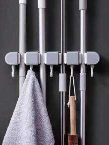 حامل مكنسة جداري، رف تخزين المكنسة/المسح بدون براغي، خطاف تخزين فوق الباب بدون ثقب للحمام والنوم، مشبك المسح، مشبك منظم أدوات متعدد الوظائف، مناسب للمطبخ والحديقة ومستلزمات التنظيف والأدوات المنزلية، منزل حديث - متعدد الألوان - مشاهدة 10