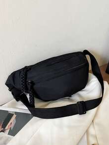 Bolso bandolera de nailon de moda, bolso de hombro de unicolor, bolso cruzado casual de mujer para deportes al aire libre