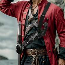 Bolsa colgante de espada de cuero PU de estilo retro medieval vikingo europeo y americano para guerrero al aire libre