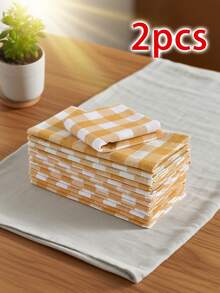 2/6/12/300pcs Elegant Plaid Napkins, Durable Polyester Thick Placemats, Reusable For Kitchen, Dining, Wedding Decor - Multicolor - View 12