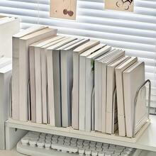 1个不锈钢和PP材质桌面书架 | 小型立式书架，带防滑底座和可调节层板 | 桌面收纳架 | 学生宿舍桌面整理架 | 桌面收纳盒 - 多层文具和办公用品收纳 - 彩色 - 查看 4