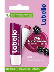 LABELLO Bálsamo labial con color Mora (4.8g) protector labial con Vitamina E libre de aceites minerales 24 horas de humectación - Zarzamora - Ver 5