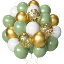 35/60 pièces Ensemble de ballons en latex épais violets, ballons premium de 12 pouces vert sauge, bleu canard, jaune rétro, brun noix de coco. Avec des ballons confettis. Idéal pour les anniversaires, mariages, révélations de sexe, baby showers, fêtes de tournesols, remises de diplômes, décorations de fête.