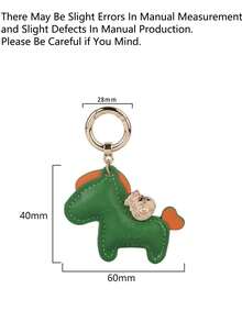 1 قطعة سلسلة مفاتيح جلدية بشكل خروف كرتوني لطيف، إكسسوار إبداعي "سيكون لديك ثروة قريبًا"، سلسلة مفاتيح حقيبة/سيارة