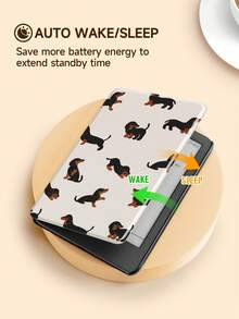 1 pieza Funda protectora para Kindle Paperwhite 5/Kindle NK 11/Kindle Edition con diseño lindo de cachorro de dibujos animados y lunares, función de activación/suspensión automática, ligera y ajustada para proteger tu dispositivo de lectura - Multicolor - Ver 7