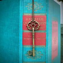 Vintage Style Gothic Mysterious Magic Key Pendant Necklace - Bạc cổ - Xem 5