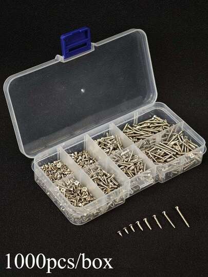 1000pcs/ Box M2 Screws Sets Stainless Steel Self Tapping Screw Assortment Kit Wood Nail