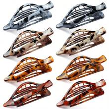 Flat Hair Clips For Women Newly Designed 8 Pack French Concord Claw Clips For Thick Thin Curly Hair Strong Hold No Slip Grip Hair Claw Clips Ideal For Daily Wear And Special Occasions Labor Day Gifts Neutral Colors With Leopard Pattern Durable And Stylish Hair Accessories - Leopard - View 1