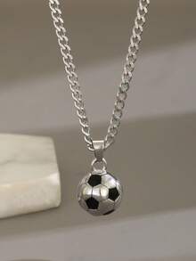 1 chiếc dây chuyền mặt dây chuyền hình quả bóng đá phong cách hip-hop sáng tạo dành cho người yêu bóng đá, làm bằng thép không gỉ, phù hợp với trang phục đường phố cho bé trai, quà tặng sinh nhật cho trẻ em, trang sức tinh tế. - Nhiều màu - Xem 9