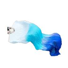 Un set di 2 ventagli da danza sfumati - uno per ogni mano, che passano dal blu al bianco, perfetti per esibizioni e pratica, un regalo ideale per San Valentino, Ringraziamento, Natale e Capodanno