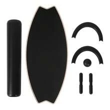Tabla de equilibrio de madera para interiores, patineta, tabla de surf para interiores, tabla de equilibrio, tabla de equilibrio, entrenamiento de equilibrio - Negro - Ver 3