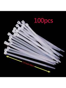 100 件装尼龙自锁扎带白色塑料扎带捆绑线扎带捆扎带