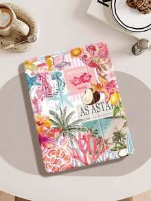 椰子、棕榈树、芙蓉花图案保护套，兼容 iPad (A16) 第 11 代 11 英寸 (2025)、Apple iPad Air 11 (2025)、iPad 第 10 代 10.9 英寸 (2022)，带 Apple Pencil 插槽、三折支架、自动唤醒/睡眠功能，是返校、情人节、节日送礼佳品。