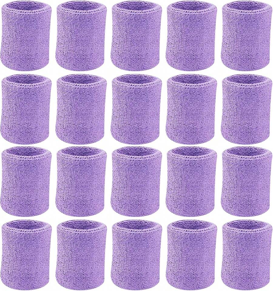 10 Pairs Sports Wristbands, Wrist Sweatbands For Men & Women, Stretchy & Sweat Absorbing Cotton Terry,Perfect For Basketball, Football, Tennis, Soccer, Running & Working Out