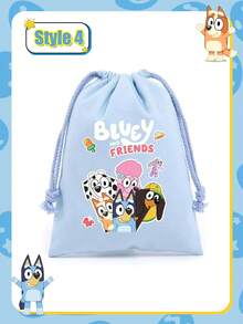 Bluey حقيبة ظهر بسحاب مزدوج بطبعة كرتون بلوي، حقيبة قماش للطلاب، حقيبة مدرسية خفيفة الوزن، حقيبة سحاب مزدوجة، حقيبة مدرسية كرتونية سعة كبيرة، حقيبة تخزين خفيفة الوزن بسحاب، مناسبة كهدية احتفالية لعيد الهالوين وعيد الشكر والكريسماس وتجمعات العائلة والأصدقاء