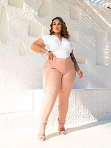 Plus Size Pants - Màu hồng gỉ - Xem 6
