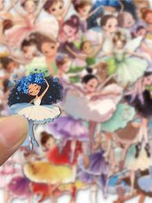 SCXXBSW 50pcs Ballet Cartoon Graffiti Stickers Decorative Handbooks Water Cups Notebook Luggage Double Transparent Stickers - Multicolor - View 6