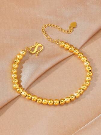 1 件 24K 镀金铜串珠手链，适合女性的多功能珠宝礼物