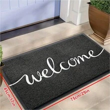 1 pieza Felpudo "Bienvenido" para uso interior y exterior antideslizante para entrada, alfombra para patio, garaje, jardín, alfombra decorativa, decoración del hogar, alfombra de área, fácil de limpiar, regalo