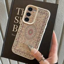 1pc Vintage Pattern TPU Phone Case Compatible With IPhone//Redmi Phones - White - View 2