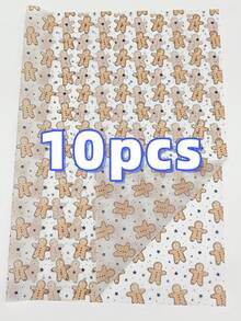 5/10/20 Sheets Brown Gingerbread Man Pattern Tissue Paper, 19.69 X 13.78 Inches, Gift Wrapping Paper Suitable For Weddings, Christmas, Birthday Gifts, Bouquet Fillings, Party Favors, Etc. - Multicolor - View 13