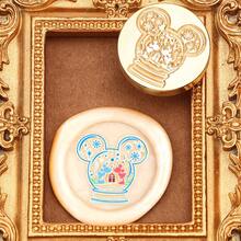 Disney 1 قطعة ختم شمع بموضوع عيد الميلاد بقطر 25 مم، ختم شمع نحاسي للأظرف والأختام الشمعية لحفلات عيد الميلاد، مجموعة ختم شمع هدية