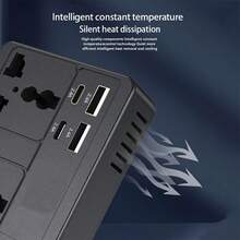 7 合 1 120W 大功率快速充电器 USB PD 车载充电器便携式 3 插座替换分配器汽车点烟器分配器带开关 12 V/24 V 插头充电线分配器，多功能车载逆变器 12V/24V - 黑色 - 查看 4