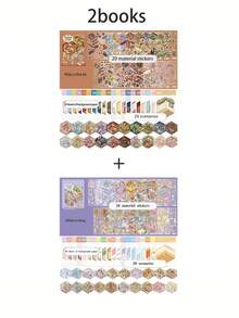 49 folhas/livro de adesivos, coleção de cenas em miniatura de paisagens de Sunshine Town, suprimentos para scrapbook, acessórios para cadernos, porta-retratos decorativo para caderno, capa para celular, copo d'água, revista de lixo, caixa de papelaria, livro de adesivos personalizado, material escolar, volta às aulas