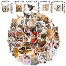 50pcs Cat Stickers Cute Animal Pet Stickers Waterproof Cartoon Vinyl Decals Kawaii Sticker Party Favors & Gifts For Boy Girl Adults Water Bottle Laptop Luggage Phone Snowboard Guitar Scrapbook