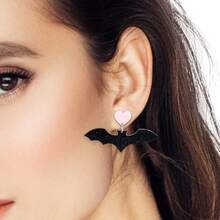 Halloween Spider, Bat & Witch Acrylic Earrings - Black Collection