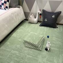 16 件家用纯色拼布垫，装饰性卧室拼图厚泡沫地毯垫，毛绒可修剪纯色拼布垫