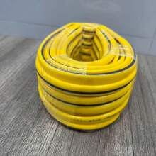 黄色高压清洗机软管套装，PVC 圆形软管（197 英寸/393 英寸/787 英寸/1181 英寸），带 5 个快速接头，适用于户外浇水、车辆清洁、家居清洁和鱼缸泵的粗花园水管