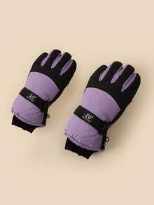 1双保暖加厚防水冬季儿童滑雪手套及配套亲子滑雪手套