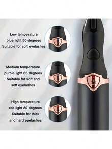 Elektryczna zalotka do rzęs – zasilanie przez USB, 3 ustawienia temperatury, szybkie nagrzewanie wstępne w 10 sekund, długotrwałe podkręcenie, bateria litowo-polimerowa, ergonomiczny uchwyt – przenośne narzędzie do makijażu, odpowiednie do użytku domowego i w podróży, gadżet do makijażu dla kobiet, modny design, wytrzymały materiał, pojemność baterii 100 mAh - Wielokolorowe - Zobacz 7