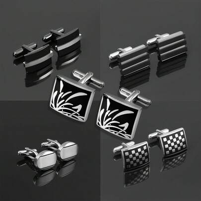 1 对男士时尚袖扣，男士衬衫袖扣，婚礼袖扣礼物，适合日常佩戴，也是情人节送给男士的完美礼物。