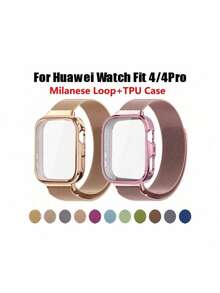 Metal Strap For Watch Fit 4 Bracelet+TPU Case Screen Protector Milanese Loop For Watch Fit 4 Watchband - HW Watch Fit 4 - View 7